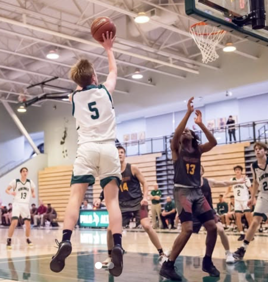 Basketball action shot